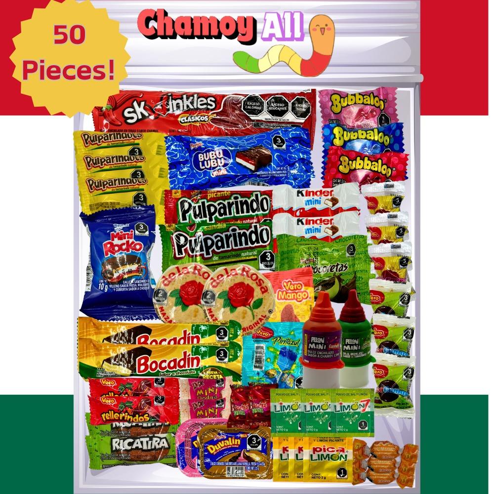 50 Piece Mexican Candy – (50 Piezas!) Authentic Sweet and Spicy Mexican Candies Great Value Mix!  Perfect for snacks, sharing and starters! snack bundle