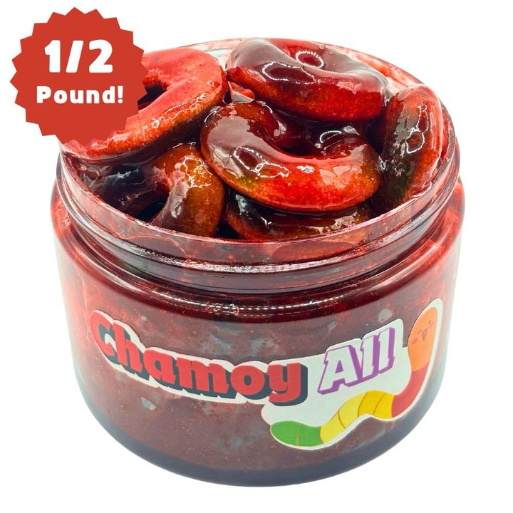 Sweet Chamoy Punch Apple Ring Gummies - Half Pound of Sweet Chewy Gummies Snack. Juicy and Tangy