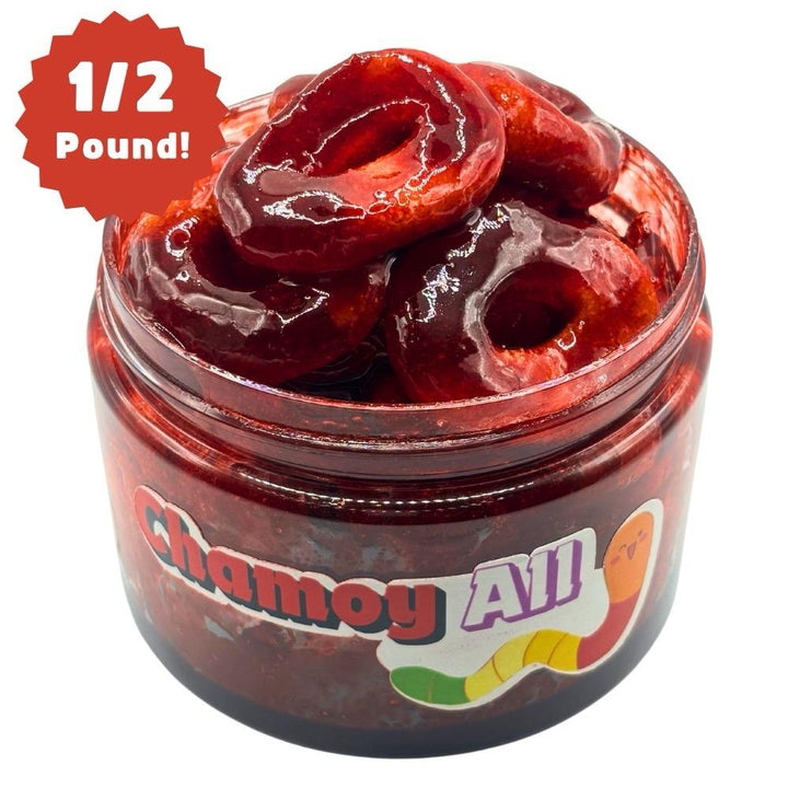 Sweet Chamoy Punch Peach Ring Gummies - Half Pound of Sweet Chewy Gummies Snack. Juicy and Tangy